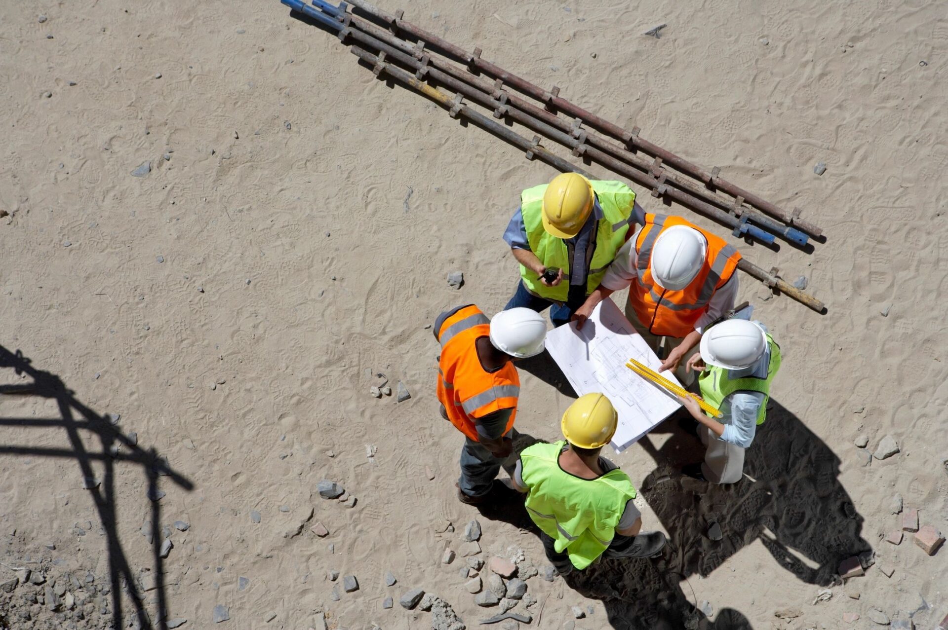 Engineer architect on construction site